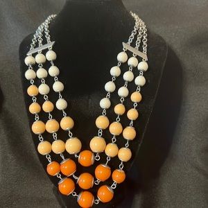 Lia Sophia orange and cream necklace